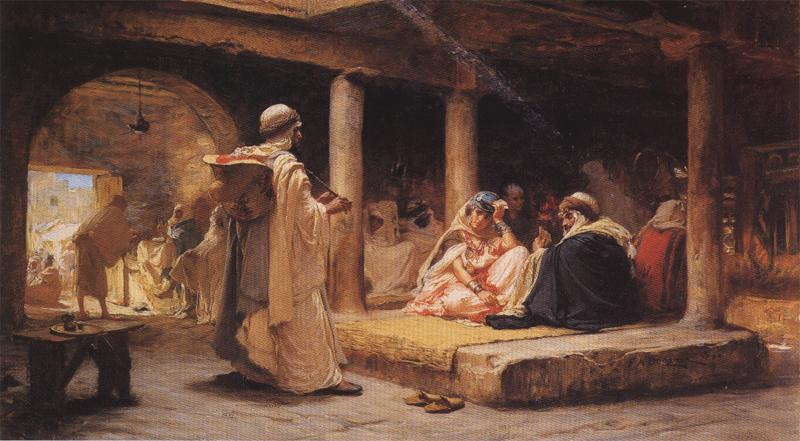 Frederick Arthur Bridgman Interior of a Biskra Cafe, Algiers. oil painting image